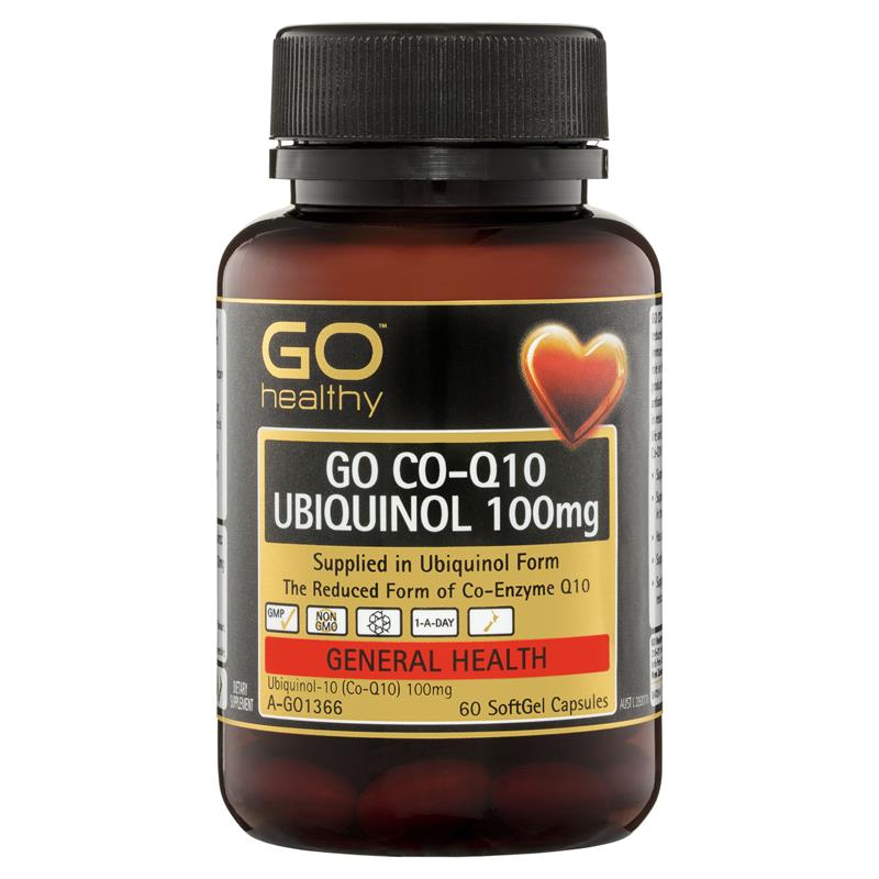 GO Healthy CoQ10 Ubiquinol 100mg 60 Capsules (expiry 2/25)