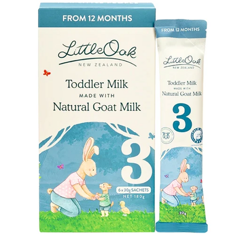 LittleOak Natural Goat Milk Toddler 12+ Months 6 x 30g Sachets