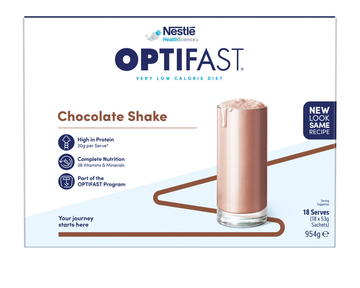 OPTIFAST VLCD Shake Chocolate - 18 Pack 53g Sachets