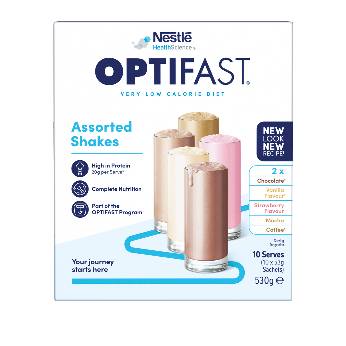 OPTIFAST VLCD Shakes Asstorted Pack - 10 Pack 53g Sachets