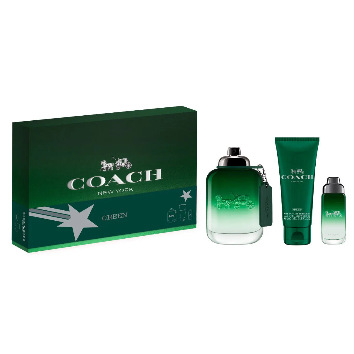 Coach Man Green Eau de Toilette 100mL 3 Piece Gift Set
