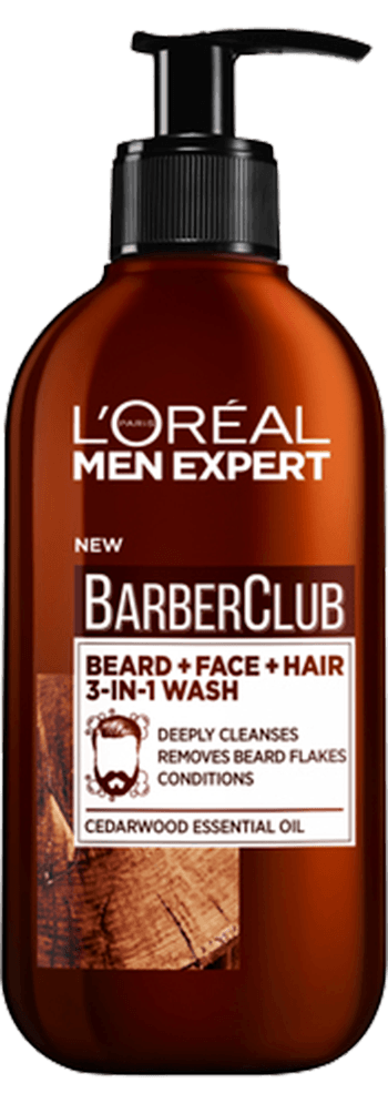 L'Oreal Paris Men Expert Barber Club Beard + Face + Hair 3 in 1 Wash 200mL