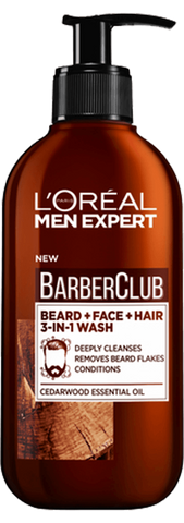 L'Oreal Paris Men Expert Barber Club Beard + Face + Hair 3 in 1 Wash 200mL