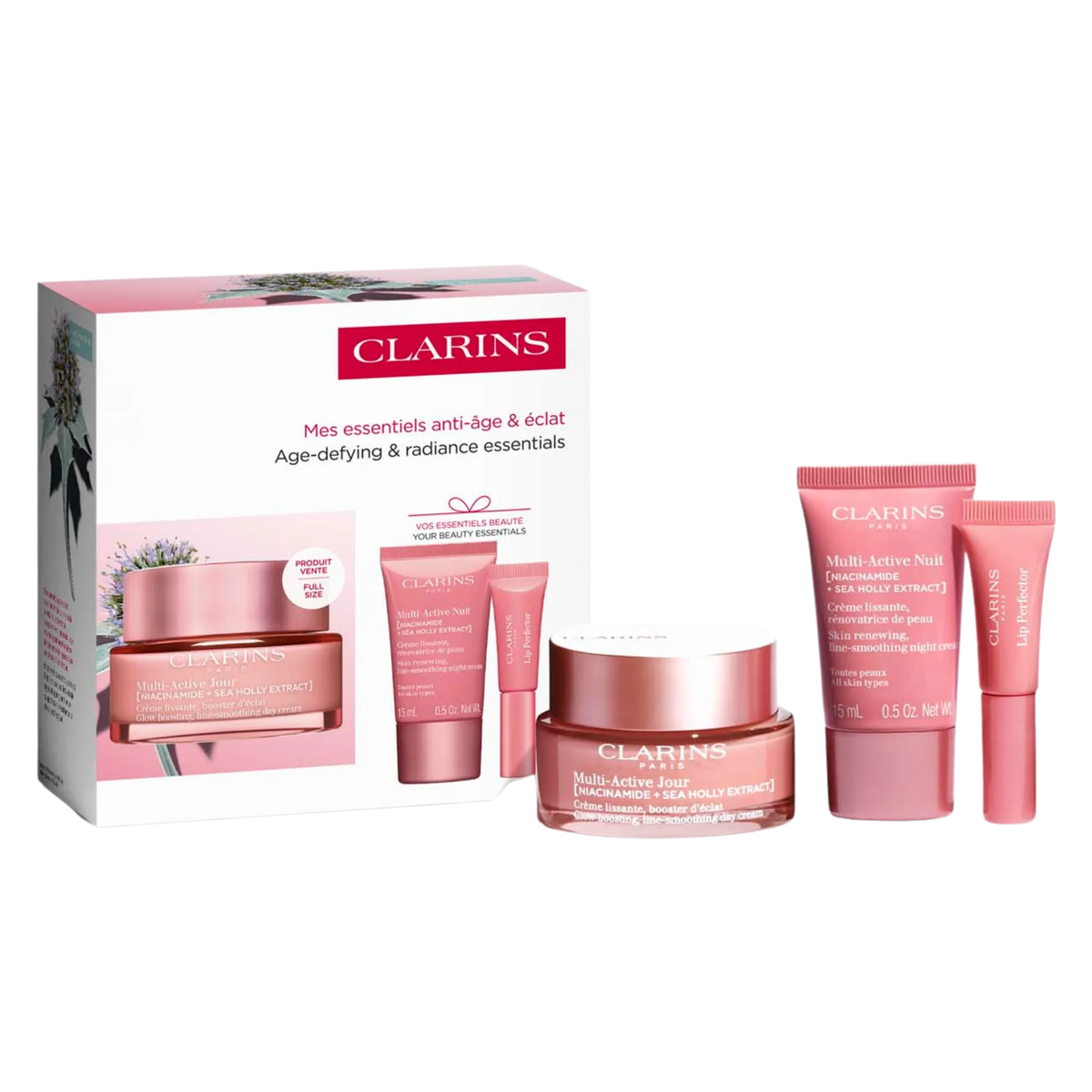 CLARINS Age-Defying & Radiance Skincare Essentials Set