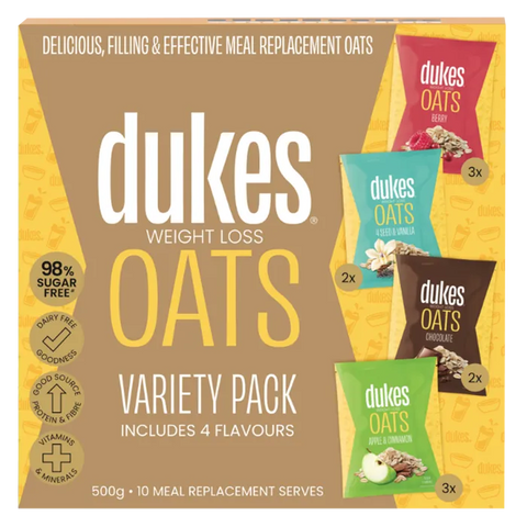Dukes Weight Loss Oats Variety Pack 10 x 50g Sachets