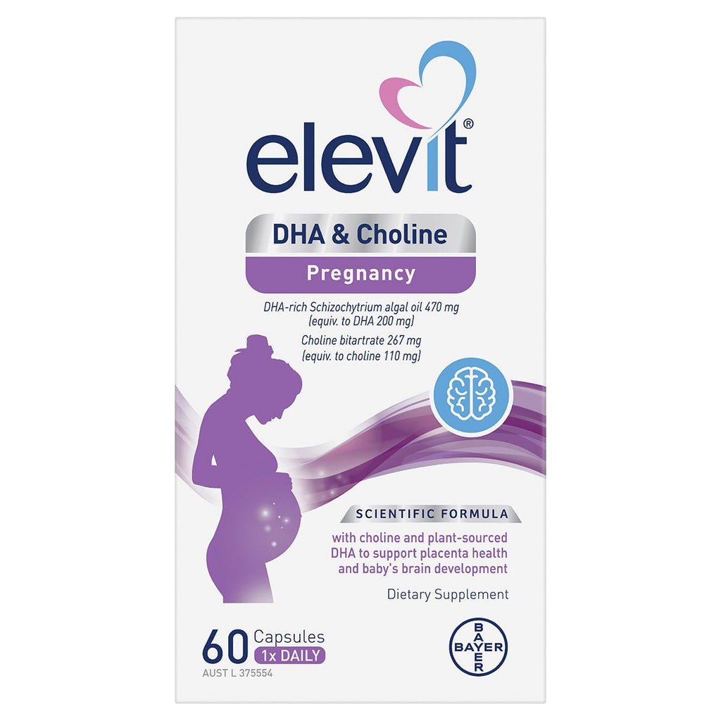 Elevit DHA + Choline for Pregnancy 60 Capsules (expiry 5/24)