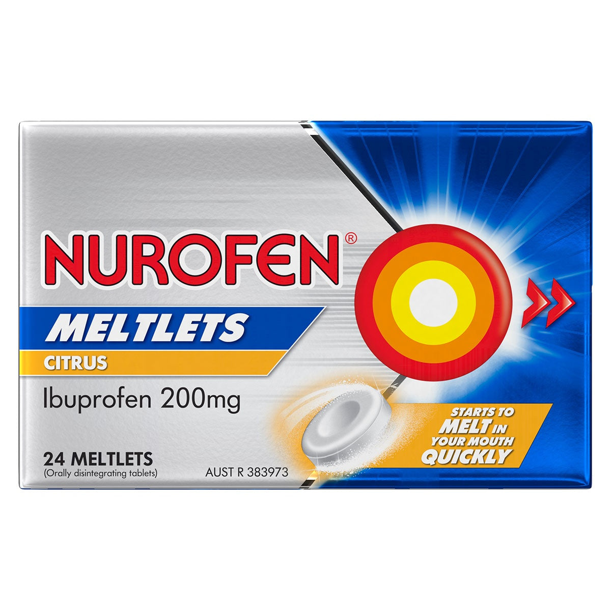 Nurofen Meltlets Pain Relief Citrus 24 Tablets