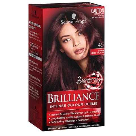 Schwarzkopf Brilliance Intense Permanent Hair Colour 49 Dark Red Violet