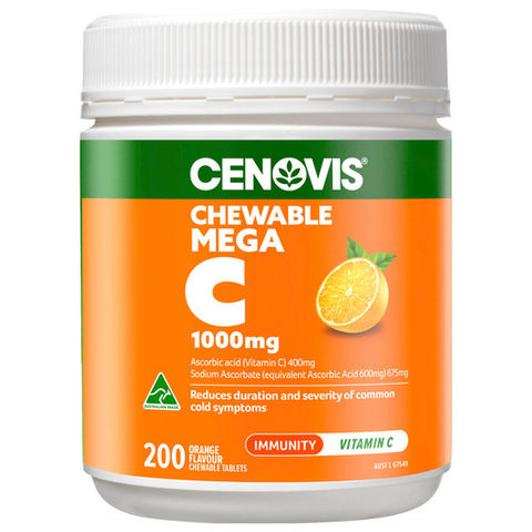 Cenovis Chewable Mega C Orange Flavour 1000mg 200 Tablets