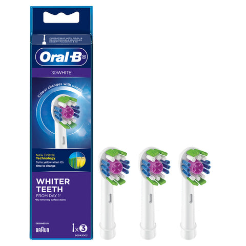 Oral B 3DWhite Replacement Brush Heads 3 Pack