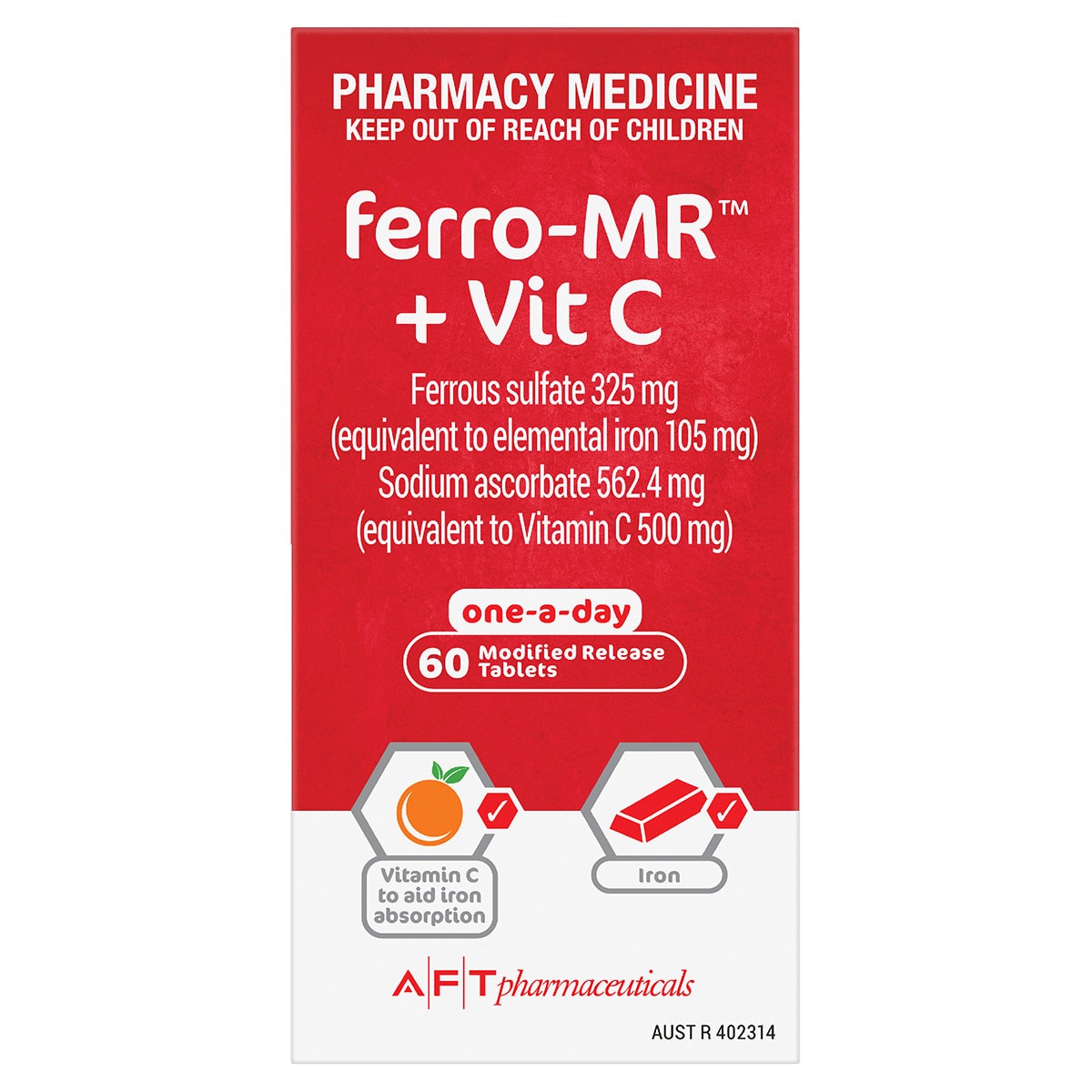 Ferro-MR Iron + Vitamin C 60 Tablets (Limit ONE per Order)