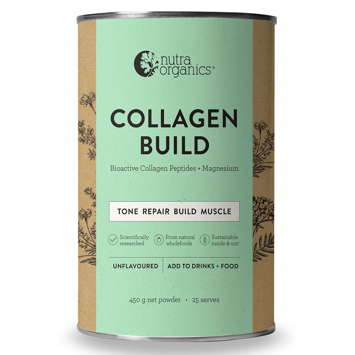 Nutra Organics Bioactive Collagen Peptides & Magnesium 450g