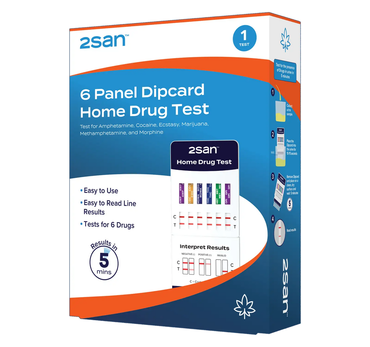 2San 6 Panel Dipcard Home Drug Test