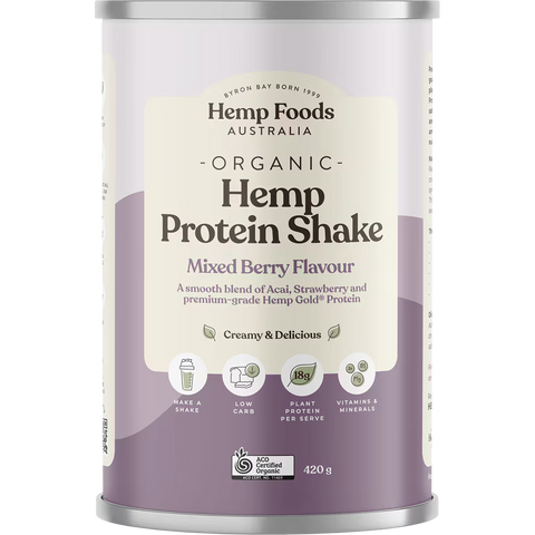 Hemp Foods Australia Organic Hemp Protein Mixed Berry & Acai 420g