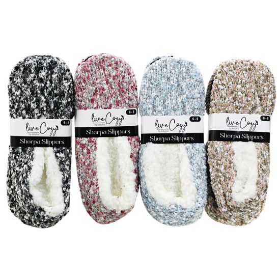 Sherpa Slippers -  Boucle Size 35-40 (4 Assorted)
