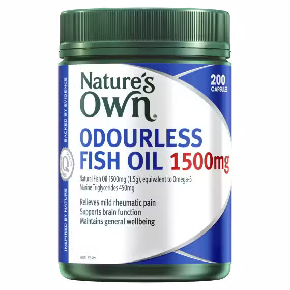 Nature's Own Omega 3 Odourless Fish Oil 1500mg 200 Capsules