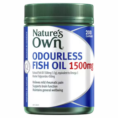 Nature's Own Omega 3 Odourless Fish Oil 1500mg 200 Capsules