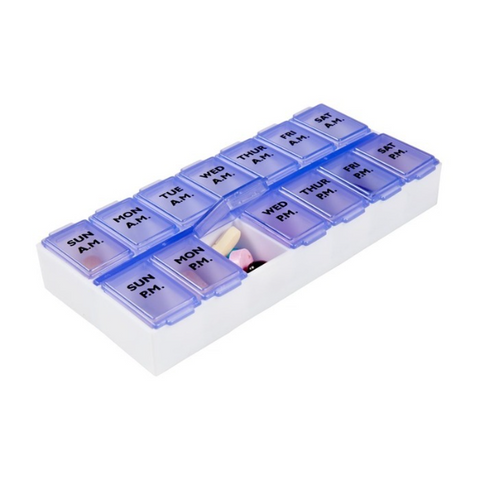 Making Life Easy Pill Reminder 7 Day AM/PM Push Button