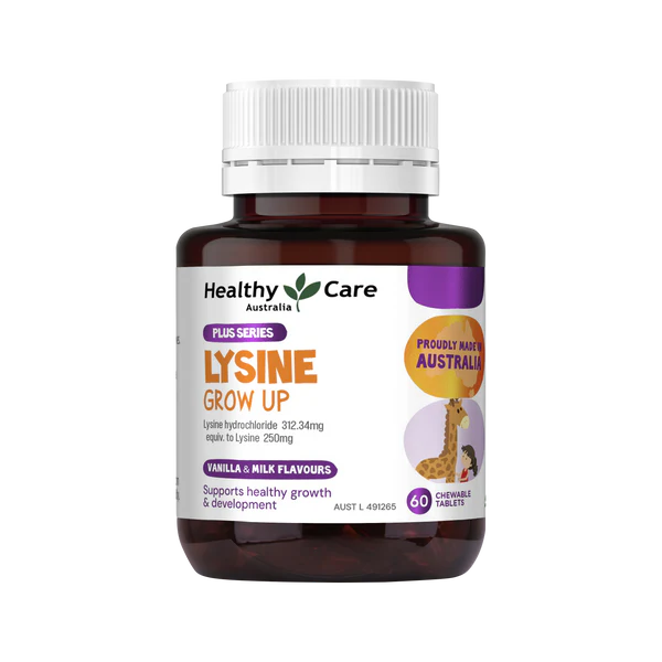 Healthy Care Plus Lysine Grow Up 60 Chewable Tablets
