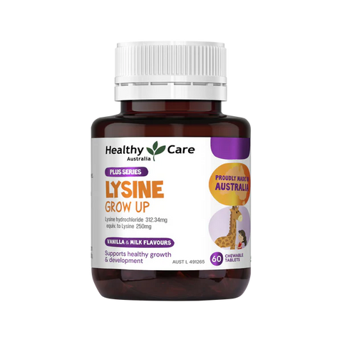 Healthy Care Plus Lysine Grow Up 60 Chewable Tablets
