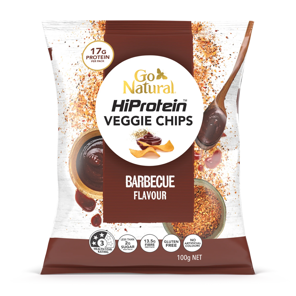 Go Natural HiProtein Veggie Chips - Barbecue Flavour 100g