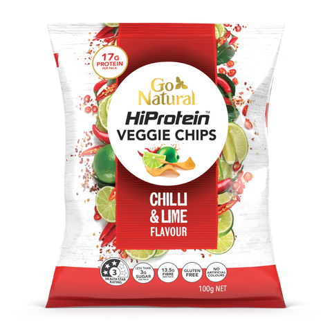 Go Natural HiProtein Veggie Chips - Chilli & Lime Flavour 100g