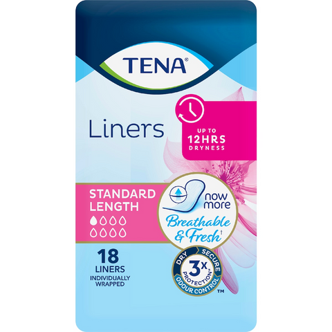 Tena Incontinence Liners Standard Length 18 Pack