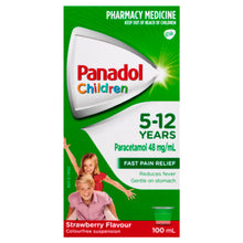 Load image into Gallery viewer, Panadol Children 5-12 Years Suspension Fever &amp; Pain Relief Strawberry Flavour 100mL (Limit ONE per Order)