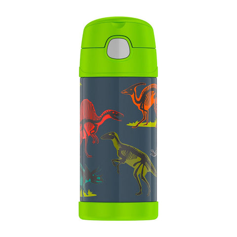 Thermos FUNtainer Vacuum Insulated Drink Bottle Colourful Dinosaurs 355mL