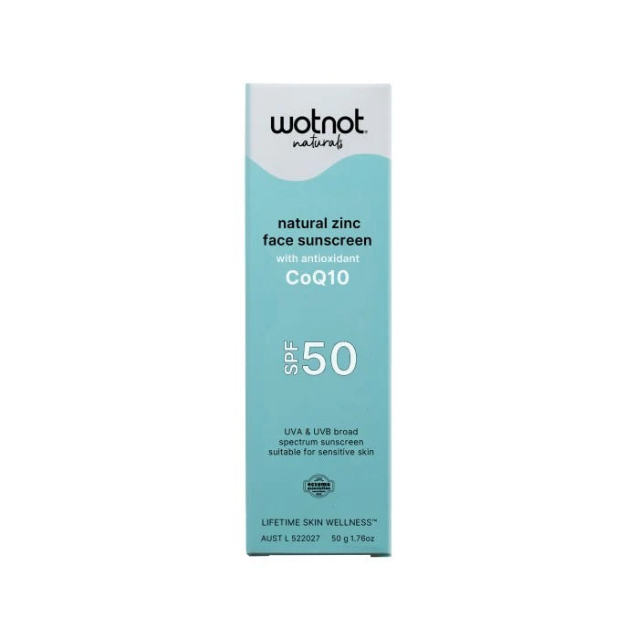 WotNot Naturals Zinc Face Sunscreen SPF50 With CoQ10 50g