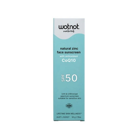 WotNot Naturals Zinc Face Sunscreen SPF50 With CoQ10 50g