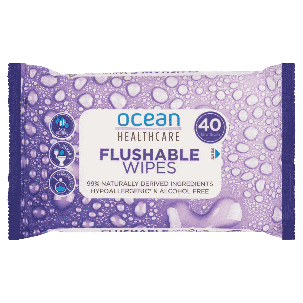Ocean Healthcare Flushable Wipes 40 Pack