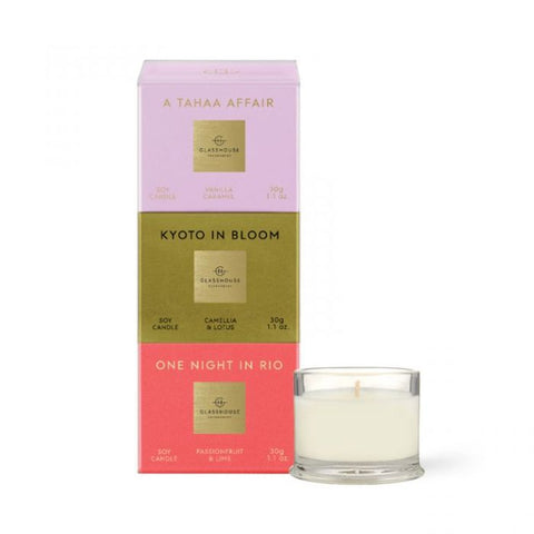 Glasshouse Fragrances Limited Edition Candle Trio 3 x 30g