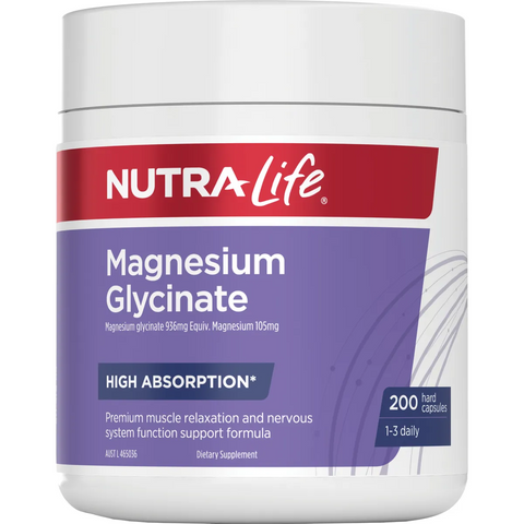 Nutra-Life Magnesium Glycinate 200 Capsules