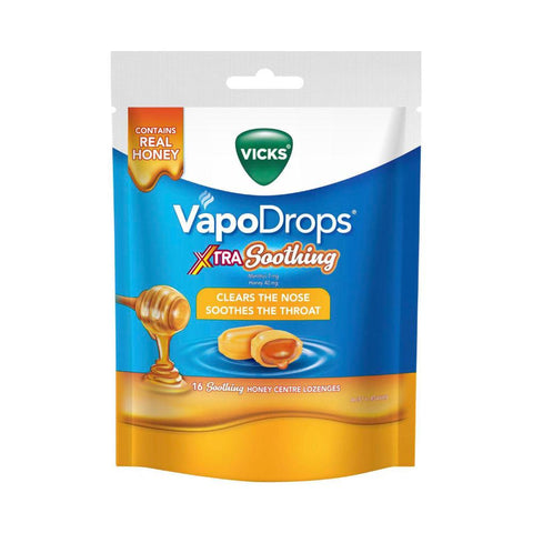 Vicks VapoDrops Xtra Soothing Honey 16 Pack
