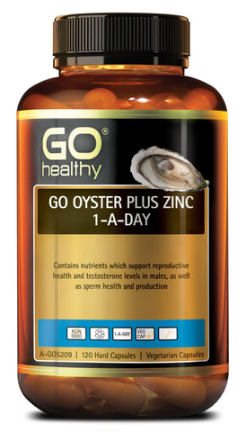 GO Healthy Oyster Plus Zinc 1-A-Day 120 Vege Capsules (expiry 9/24)