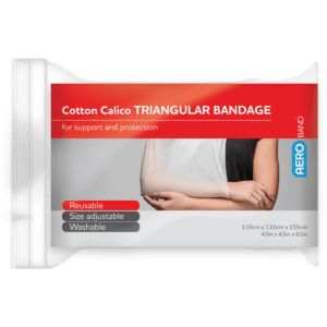 AEROBAND Cotton Calico Triangular Bandage 110 x 110 x 155cm 10 Packs