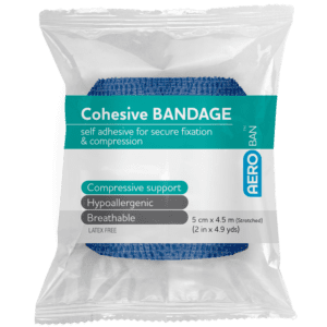 AEROBAN Blue Cohesive Bandage 5.0cm x 4.5M