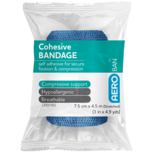 AEROBAN Blue Cohesive Bandage 7.5cm x 4.5M