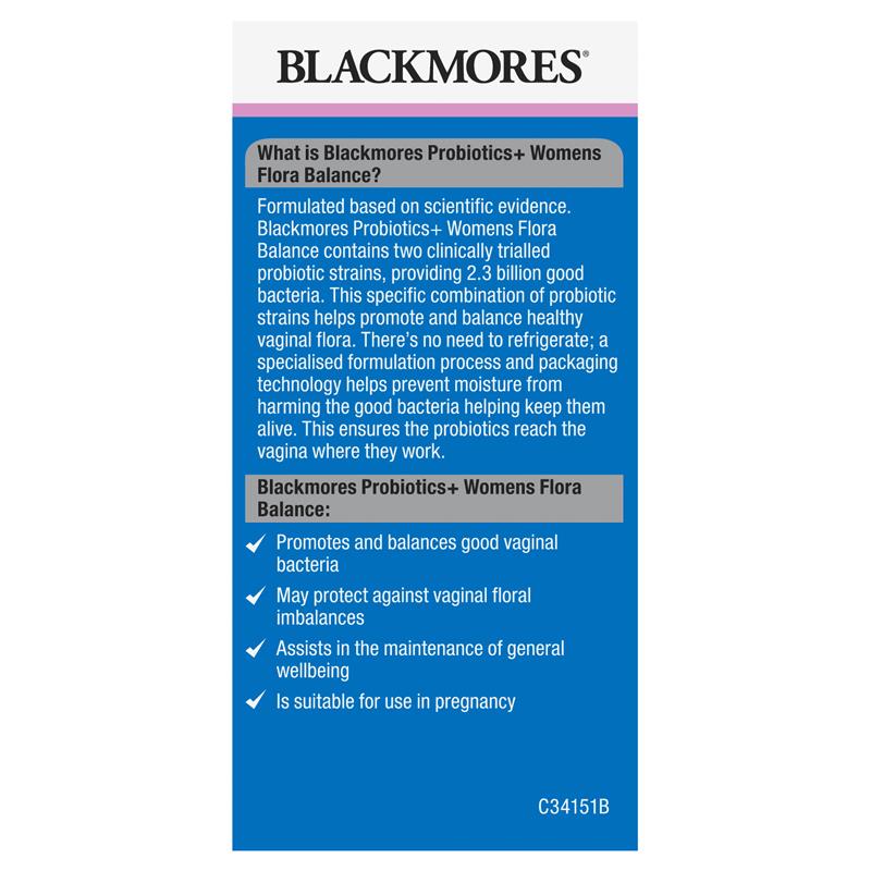 Blackmores Probiotics + Womens Flora Balance 30 Capsules (Expiry 07/2024)