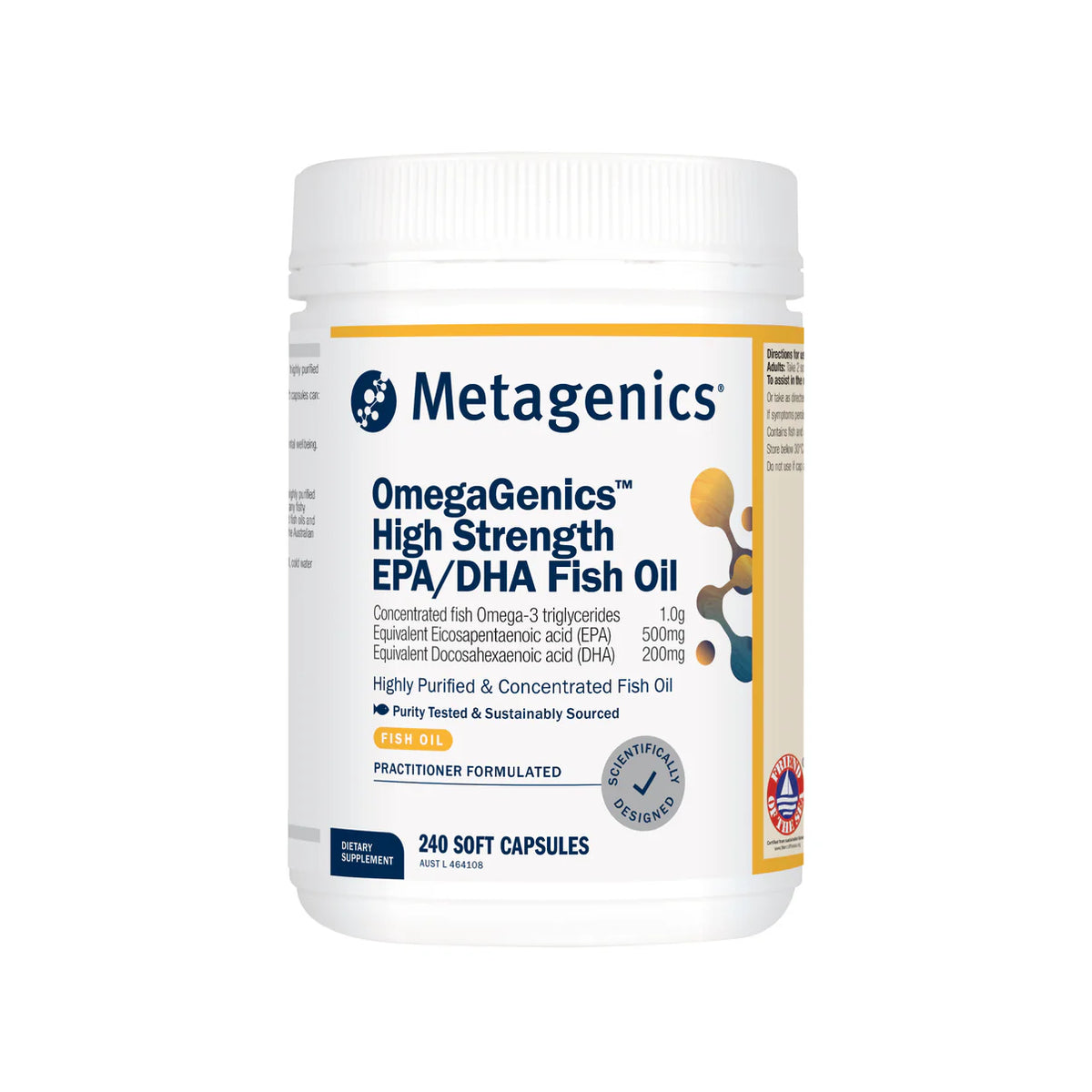 Metagenics OmegaGenics High Strength EPA DHA Fish Oil 240 Capsules
