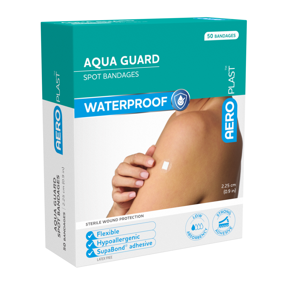 AEROPLAST AquaGuard Spot Dressings Waterproof 2.25 x 2.25cm 50 Packs