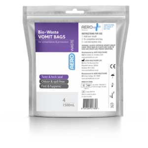 AEROWASTE Bio-Waste Vomit Bag 1500mL 4 Packs