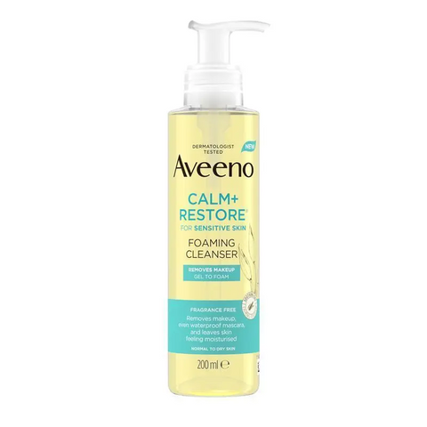 Aveeno Face Calm + Restore Sensitive Skin Foaming Cleanser 200mL