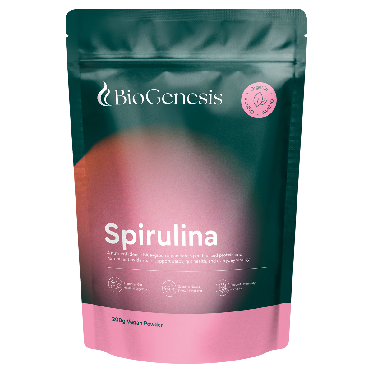 BioGenesis Organic Spirulina 200g Powder