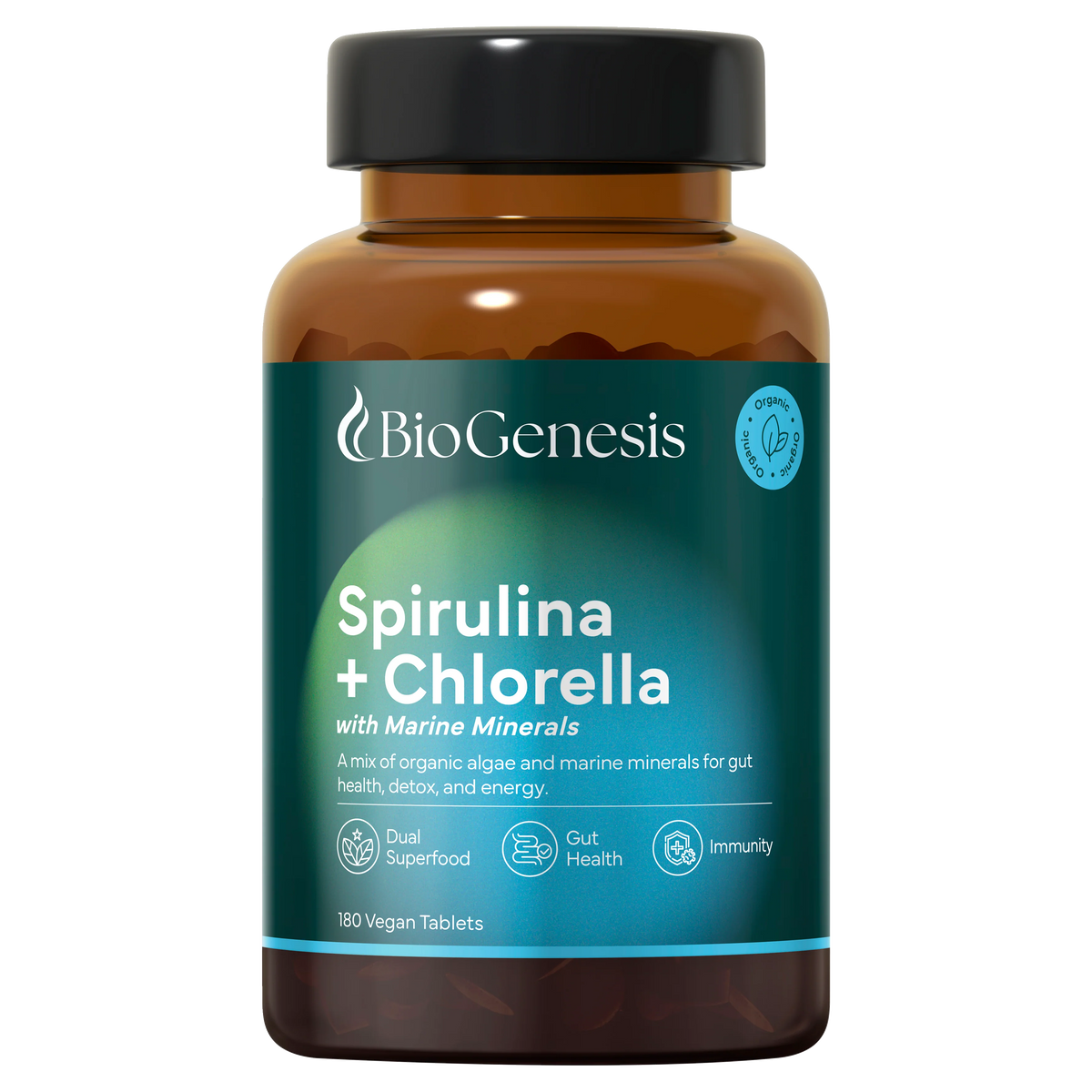 BioGenesis Organic Spirulina & Chlorella with Marine Minerals Tablets