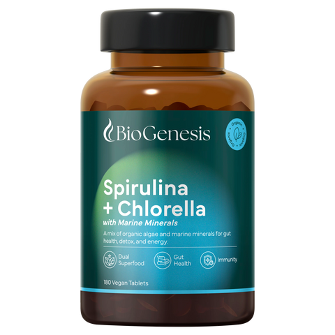 BioGenesis Organic Spirulina & Chlorella with Marine Minerals Tablets