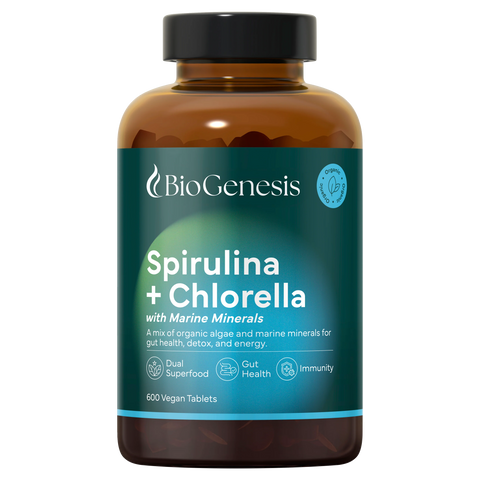 BioGenesis Organic Spirulina & Chlorella with Marine Minerals Tablets