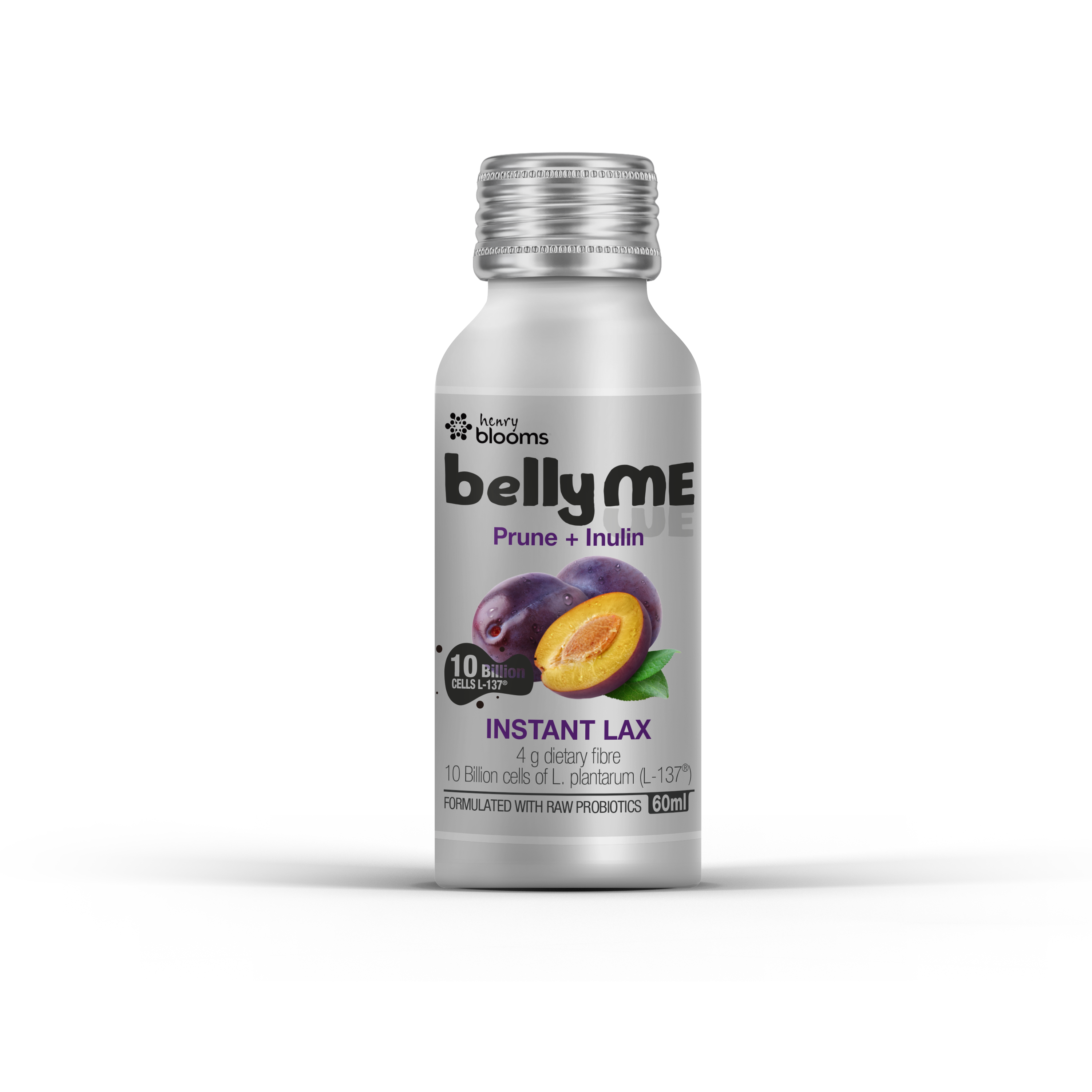 Henry Blooms BellyMe Instant Lax Prune + Inulin Natural Berry Flavour 7 x 60 mL