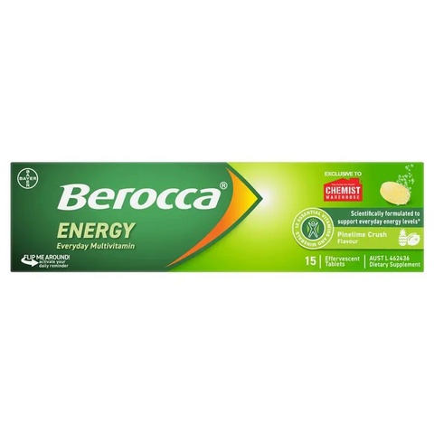Berocca Energy Pinelime Crush 15 Effervescent Tablets